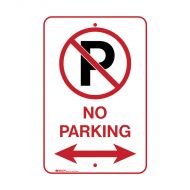 PF843376 Parking & No Parking Sign - No Parking Picto Both Directions 