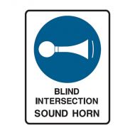 PF843529 Mandatory Sign - Blind Intersection Sound Horn 
