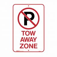 PF843594 Parking & No Parking Sign - No Parking Picto Tow Away Zone 