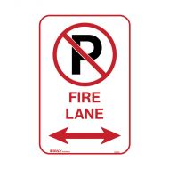 PF843976 Parking & No Parking Sign - No Parking Either Side Fire Lane 