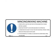 PF844075 Kitchen-Food Safety Sign - Mincing-Mixing Machine 