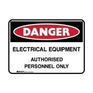 PF844220 BradyGlo Sign - Danger Electrical Equipment Authorised Personnel Only 