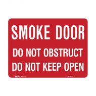 PF845854 Fire Equipment Sign - Smoke Door Do Not Obstruct Do Not Keep Open 