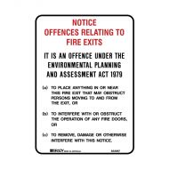PF845890 Fire Equipment Sign - Notice Offences Relating To Fire Exits 