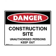 PF847613 Mining Site Sign - Danger Construction Site Unauthorised Persons Keep Out 