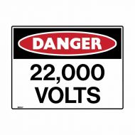 PF847671 Electrical Hazard Sign - Danger 22,000 Volts 