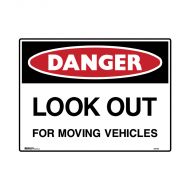 PF847789 Mining Site Sign - Danger Look Out For Moving Vehicles 