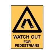 PF847889 Mining Site Sign - Watch Out For Pedestrians 