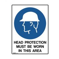 PF847993 Mining Site Sign - Head Protection Must Be Worn In This Area 