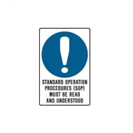PF848015 Mining Site Sign - Standard Operation Procedures (Sop) Must Be Read And Understood 