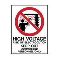 PF848092 Electrical Hazard Sign - High Voltage Risk Of Electric Shock 