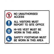 PF853135 Mandatory Sign - No Unauthorised Access All Visitors Must Report To Site Office 
