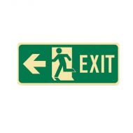 PF855074 Exit Floor Sign - Running Man Arrow Left 