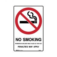 PF862924 Prohibition Sign - ACT - No Smoking Prohibition In Enclosed Public Places act 