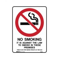 PF862939 Prohibition Sign - Qld - No Smoking It Is Against The Law To Smoke In This Premises 