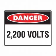 PF863670 Electrical Hazard Sign - Danger 2,200 Volts 