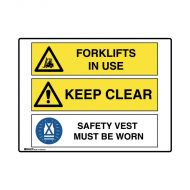 PF871524 Multiple Message Sign - Forklifts Clear 