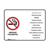 PF871620 Multilingual Sign - Smoking Prohibited 