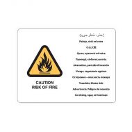 PF871647 Multilingual Sign - Caution Risk Of Fire 
