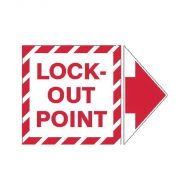 PF945325 Lockout Tagout Labels - Arrow Labels Lock-Out Point
