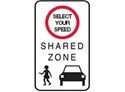 Shared Zone Speed Limit Sign
