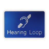 875062 Premium Braille Sign - Hearing Loop B-W 