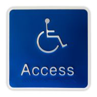 Premium Braille Sign - Access, 190mm (W) x 190mm (H), Anodised Aluminium
