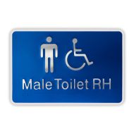 875072 Premium Braille Sign - Male Toilet RH S-B 