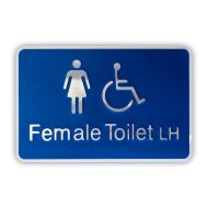 875069 Premium Braille Sign - Female Toilet LH S-B 