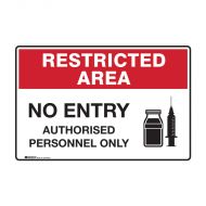 Restricted Area Sign - No Entry, Authorised Personnel Only