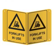 3D Warehouse Projecting Sign - Forklifts in Use, 250 x 175mm, Poly