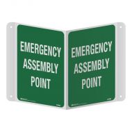 3D Exit and Evacuation Projecting Sign - Emergency Assembly Point, 250 x 175mm, Poly