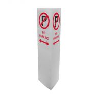 Bollard Signs - No Parking, Double-Headed Arrow, Flute