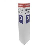 Bollard Signs - Reserved Click and Collect Parking, Flute