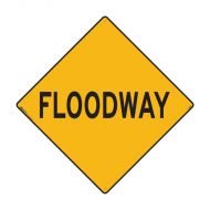 Floodway Sign, W5-7-1, 600 x 600mm, Class 1 Reflective Aluminium