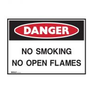 840539 Small Stick On Labels - Danger No Smoking No Open Flames 