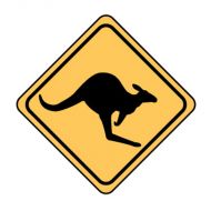 843371 Regulatory Traffic Sign - Kangaroo Symbol 