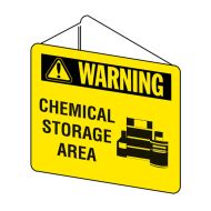 3D Projecting Warning Sign - Chemical Storage Area, 225mm (W) x 225mm (H), Polypropylene