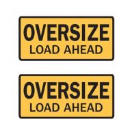 Double Sided Oversize Sign - Oversize Load Ahead, 1200mm (W) x 600 (H), Metal, Class 2 (100) Reflective