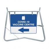 COVID-19 Vaccine Centre (Left) Sign & Swing Stand Kit