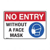 No Entry Without a Face Mask Sign