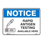 COVID-19 Rapid Antigen Testing Available Here Signs