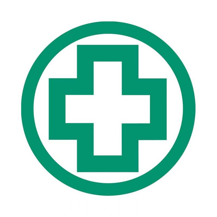 Hard Hat Label - First Aid Symbol