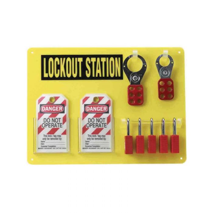 51181 5-Lock Board With Brady Safety Padlocks