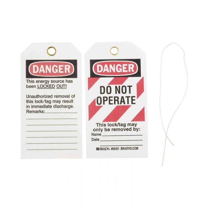 Brady Lockout Tags - Do Not Operate, I certify That.. - Reverse Side-Unauthorised Removal..