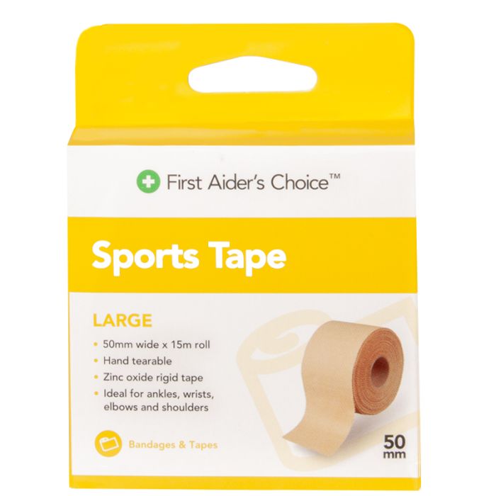 First Aider's Choice Sports Tape, Large, 50mm (W) x 15m (L)