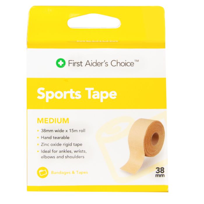 First Aider's Choice Sports Tape, Medium, 38mm (W) x 15m (L)