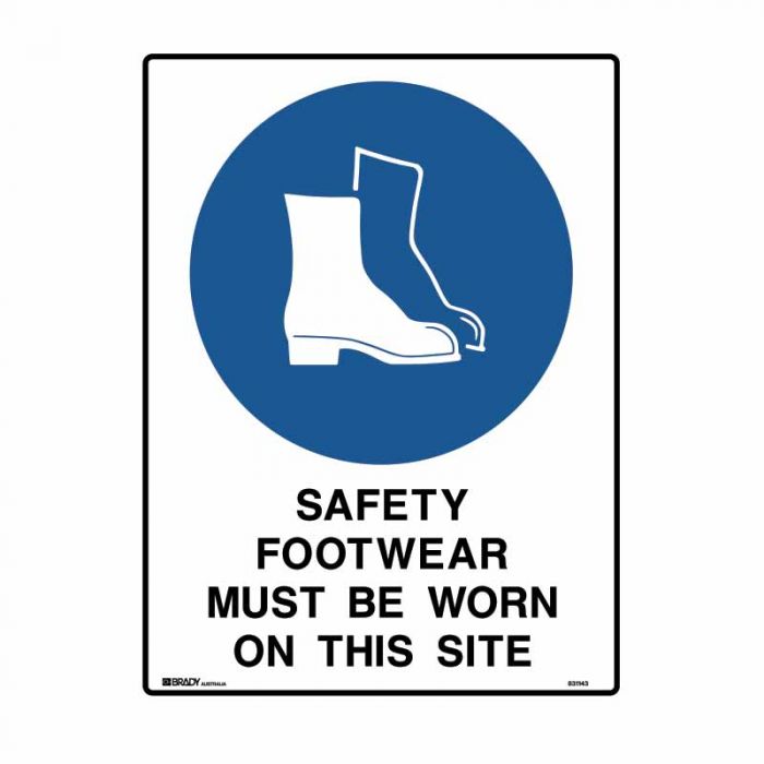 831143 Building & Construction Sign - Safety Footwear Must Be Worn On This Site 