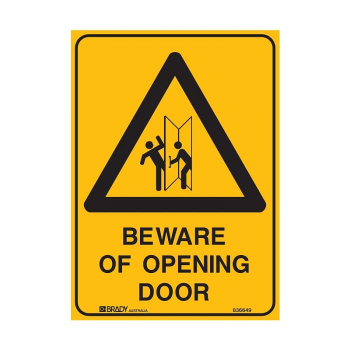 832068 Warning Sign - Beware Of Opening Door 