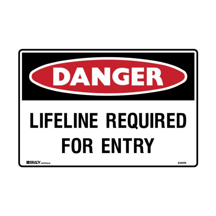 832076 Electrical Hazard Sign - Lifeline Required For Entry 